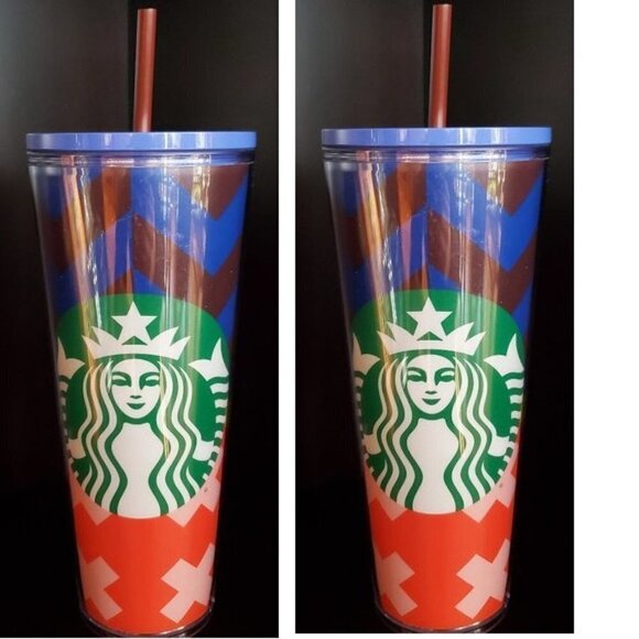 Starbucks Other - 2x New Starbucks 2021 Target Exclusive Chevron Huge Siren Tumblers 24oz Venti